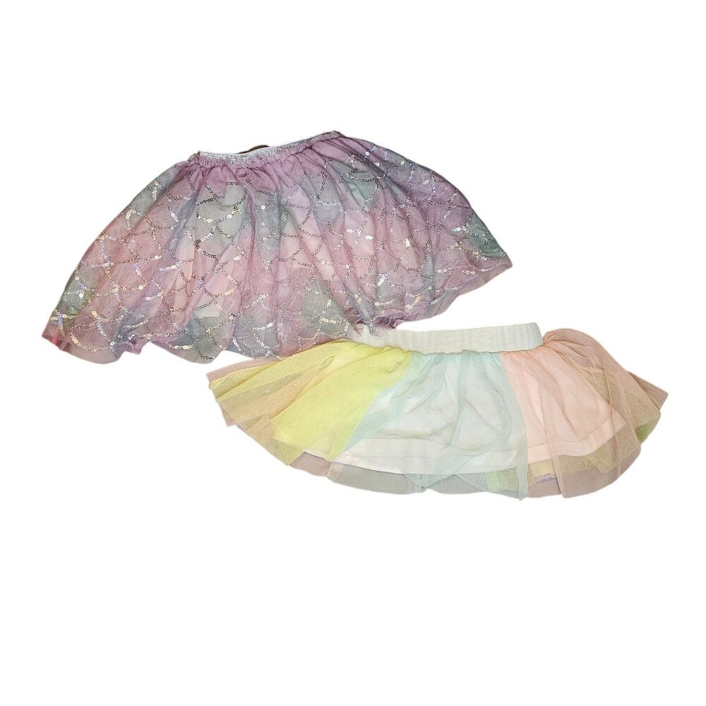 Cat & Jack Pastel Tulle Skirt & Mermaid Sequin Tutu – Size 3-6M